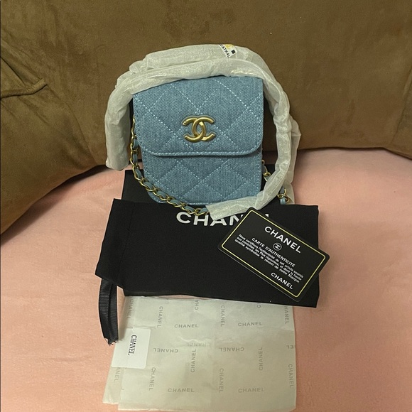 Chanel, GWP Handbags - Chanel Denim Blue Quilted Mini Bag